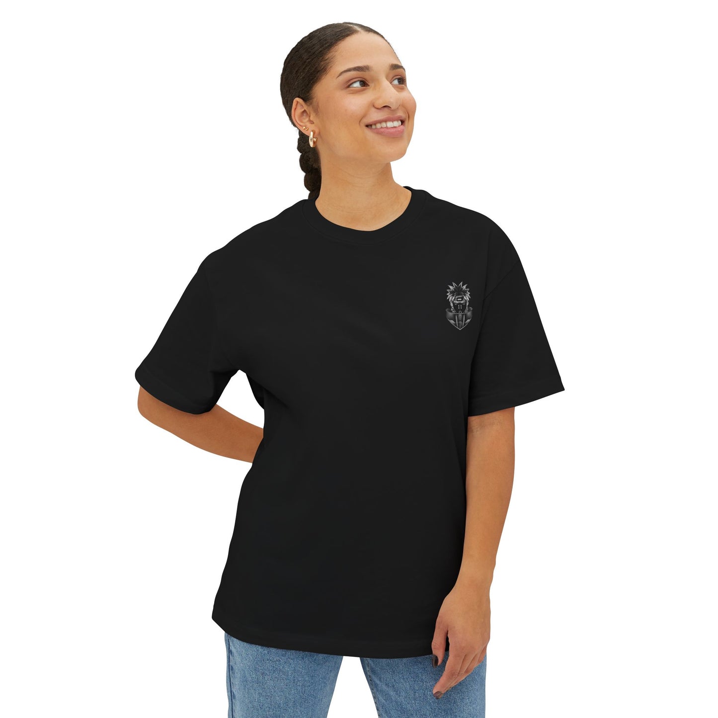 Graphic Oversized Boxy Tee - Unique Black Design for Casual Comfort