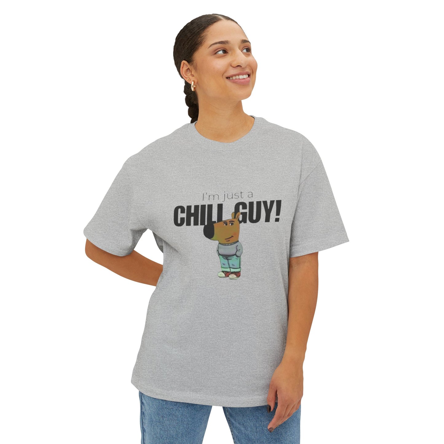Chill Guy Graphic Tee - Unisex Boxy Oversized T-Shirt