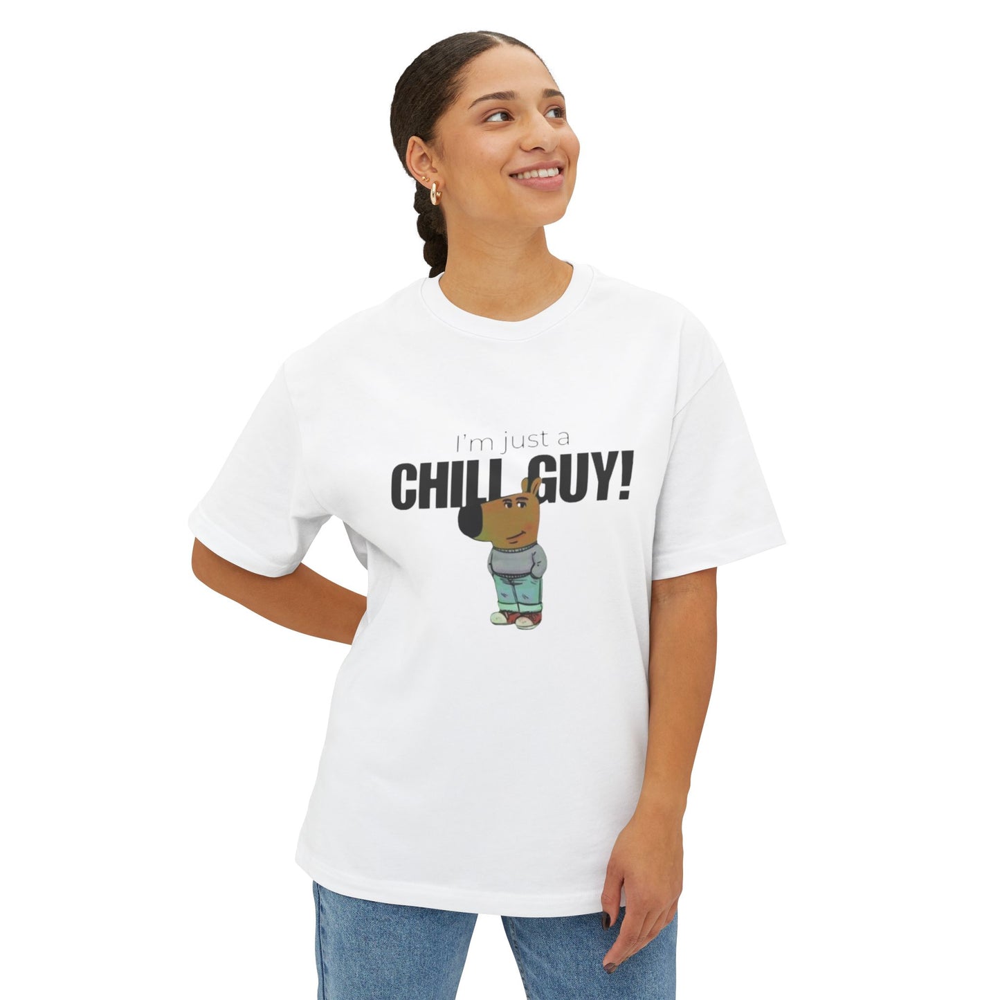 Chill Guy Graphic Tee - Unisex Boxy Oversized T-Shirt