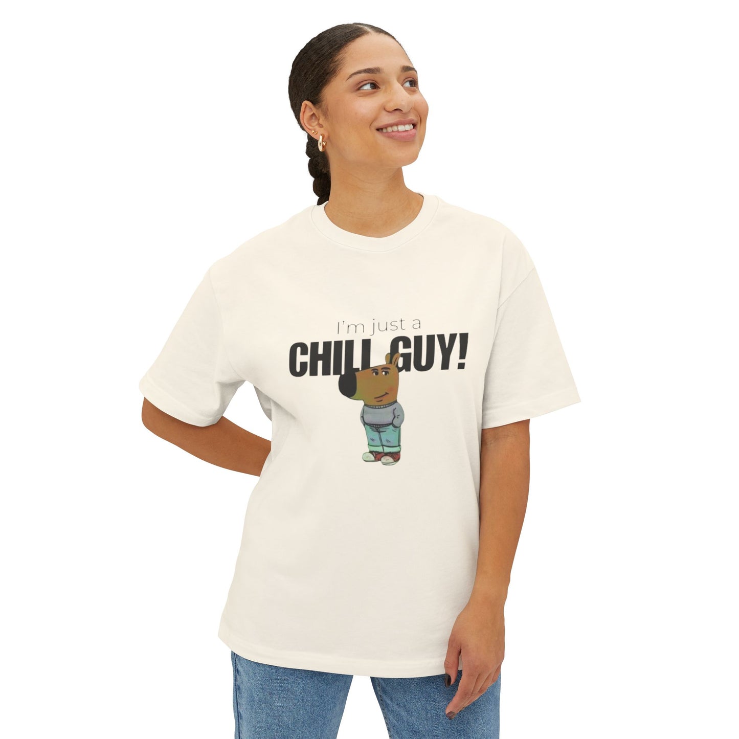 Chill Guy Graphic Tee - Unisex Boxy Oversized T-Shirt