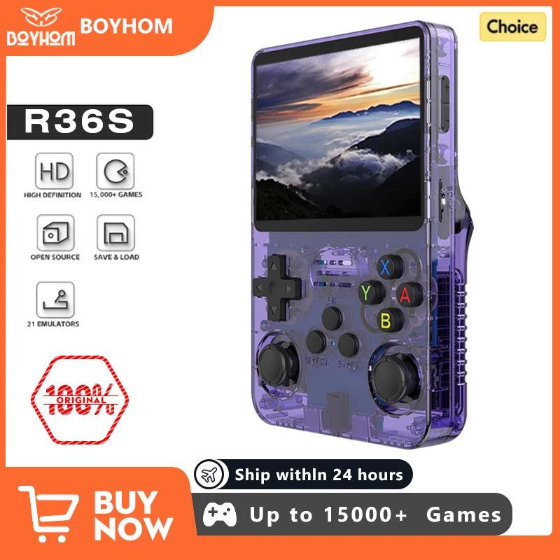 R36S Retro Handheld Game Console Linux SystemVideo Player 64GB 128GB